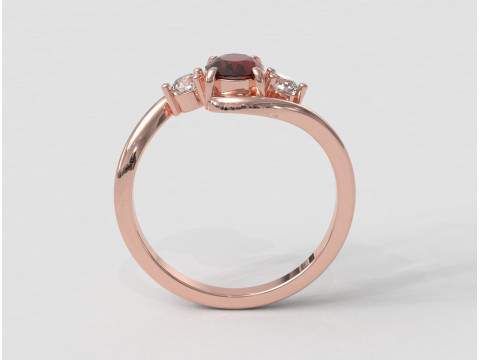 3 Stones Classic Ring 3D Print Model