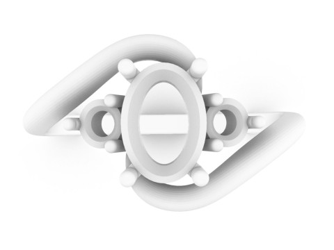 3 Stones Classic Ring 3D Print Model