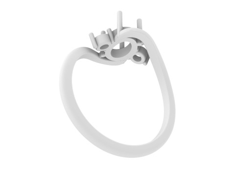 3 Stones Classic Ring 3D Print Model