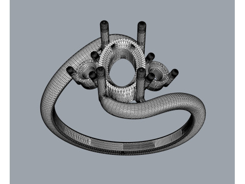 3 Stones Classic Ring 3D Print Model