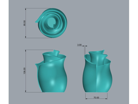 फूल गुलदस्ते 3D प्रिंट मॉडल