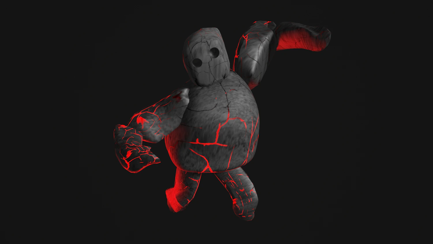 Rock monster with neon red aura 3D Model .c4d .max .obj .3ds .fbx .stl .blend 