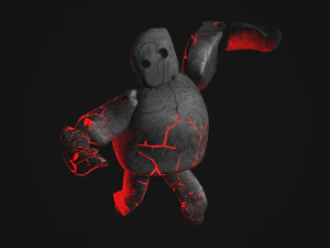 Monster batu dengan aura merah neon Model 3D