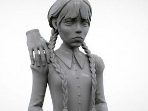 Wednesday Addams fanart sculpt 3D Print Model