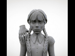 Wednesday Addams fanart sculpt 3D Print Model
