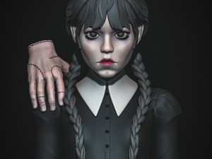 Wednesday Addams fanart sculpt 3D Print Model