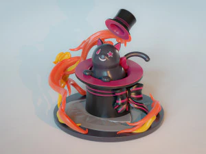 Lyneys hoed kat fanart beeldje 3D printmodel