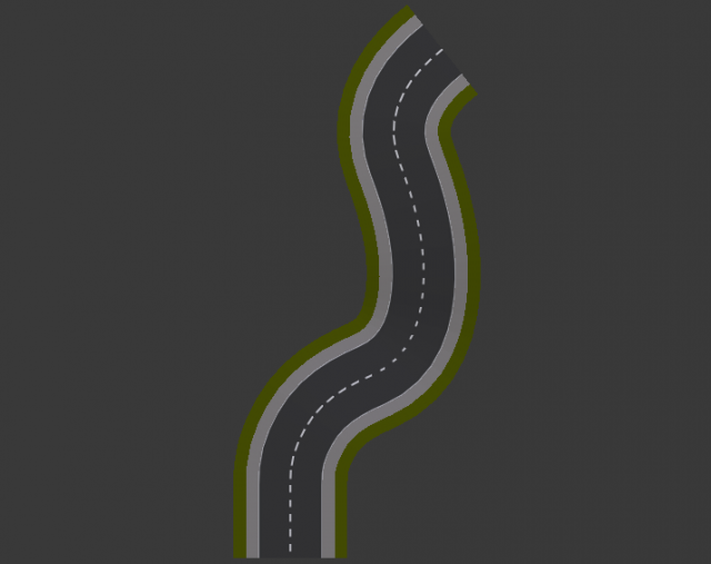 Paved One-Way Road 3D 模型 .c4d .max .obj .3ds .fbx .stl .blend