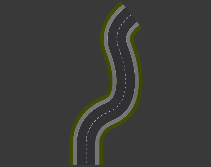 Paved One-Way Road 3D Model .c4d .max .obj .3ds .fbx .stl .blend