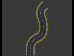Paved One-Way Road 3D-Modell