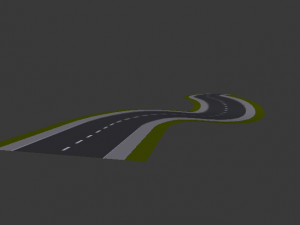 Paved One-Way Road 3D 模型