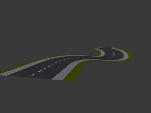 Paved One-Way Road 3D Model