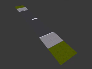 Paved One-Way Road 3D Model