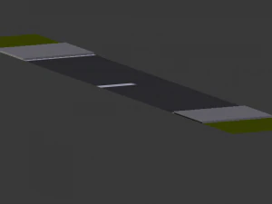 Paved One-Way Road 3D Model