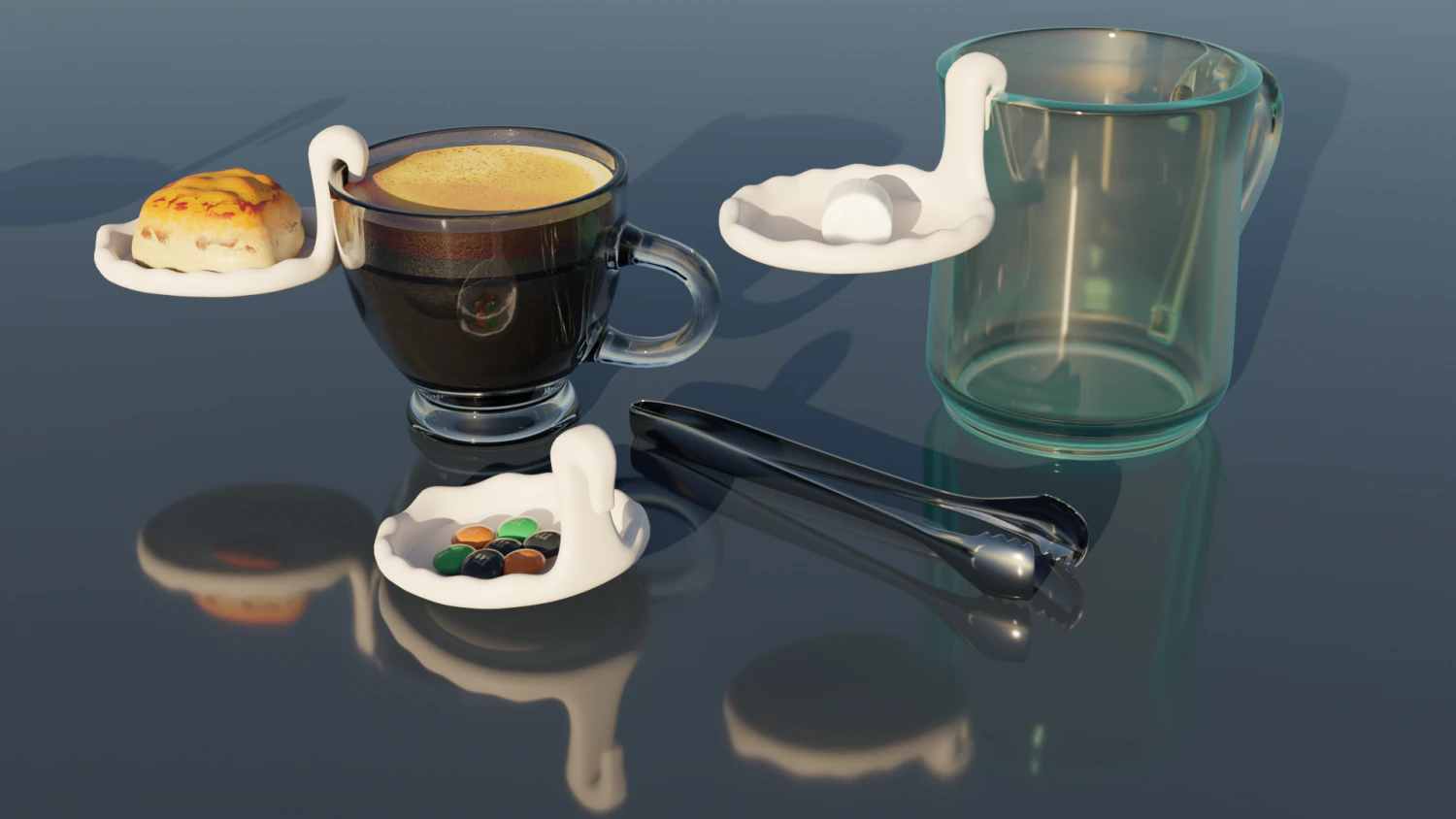 Swan Candy Holder 3D Print Model .c4d .max .obj .3ds .fbx .stl .blend 
