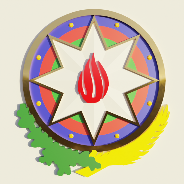 Azerbaycan Gerbi Modèle 3D .c4d .max .obj .3ds .fbx .stl .blend 