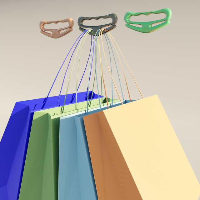 Grocery Bag Holder Handle Carrier Model Cetak 3D .c4d .max .obj .3ds .fbx .stl .blend 