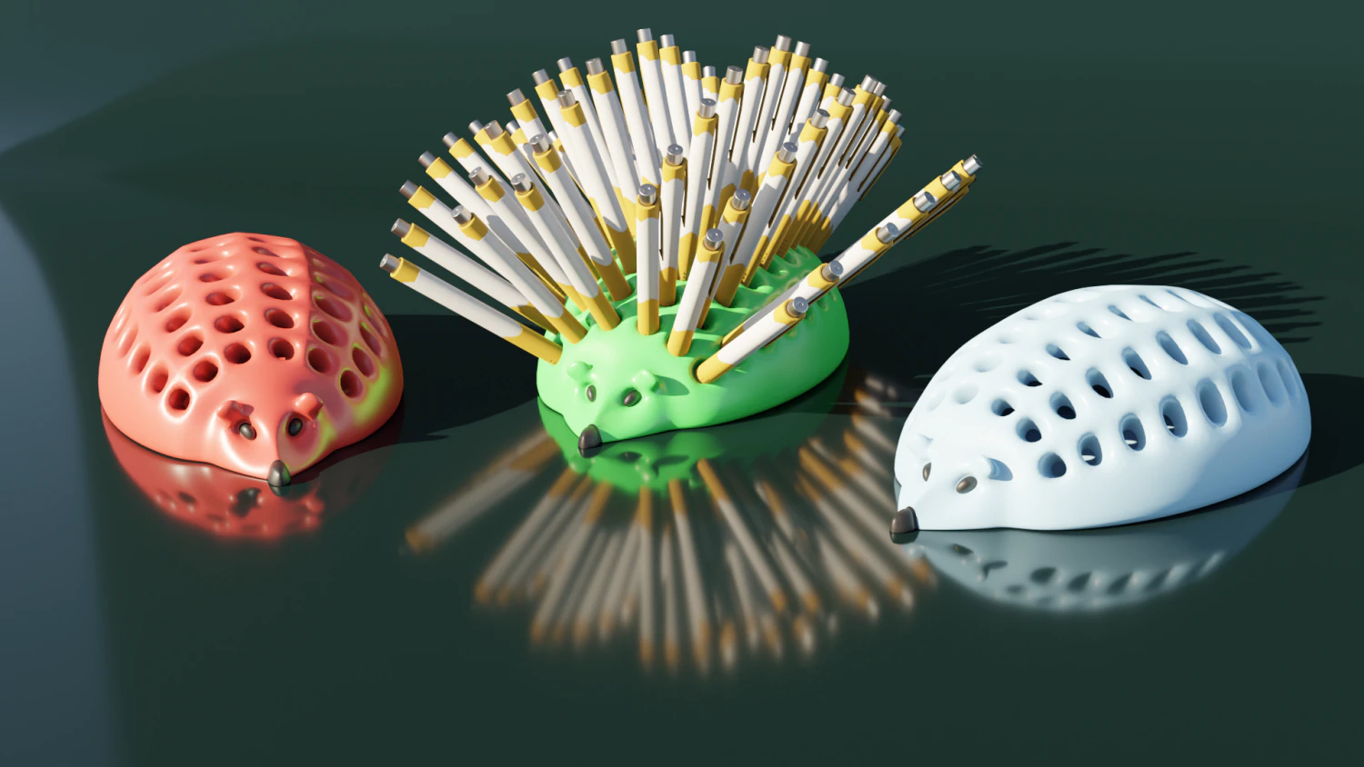 Hedgehog Pencil Holder 3D Print Model .c4d .max .obj .3ds .fbx .stl .blend