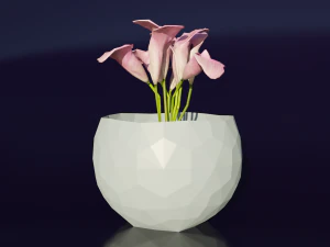 Flower Bowl Vase V2 3D Print Model