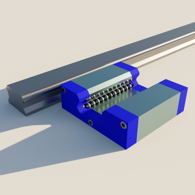 Square Linear Guideway Rail 3D Принт Модель .c4d .max .obj .3ds .fbx .stl .blend 