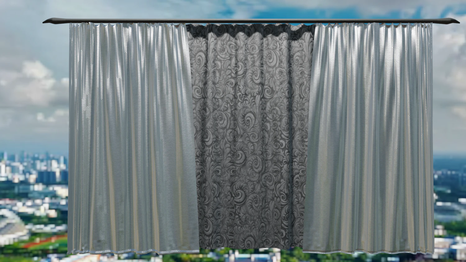 Curtains 3D Model .c4d .max .obj .3ds .fbx .stl .blend 