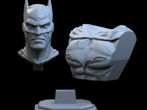 STL BATMAN BUST 3D PRINT 3D-printmodel