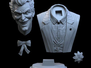 STL JOKER BUST 3D PRINT 3D Print Model