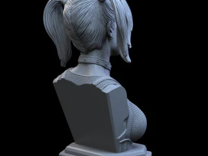 STL HARLEY QUINN BUST 3D PRINT 3D Print Model