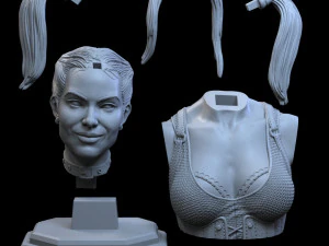 STL HARLEY QUINN BUST 3D PRINT 3D Print Model
