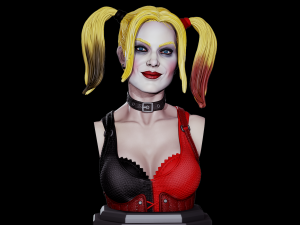 STL HARLEY QUINN BUST 3D PRINT Model do druku 3D