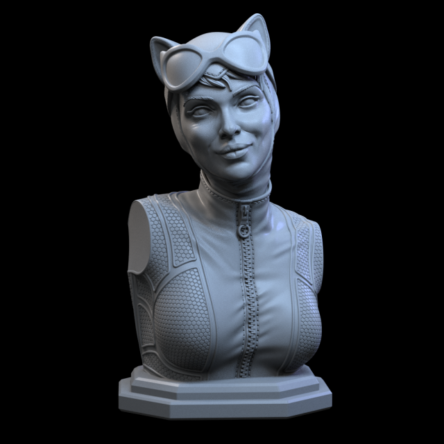 STL CATWOMAN BUST 3D PRINT 3Dプリントモデル .c4d .max .obj .3ds .fbx .stl .blend 