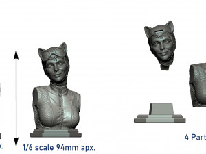 STL CATWOMAN BUST 3D PRINT 3Dプリントモデル
