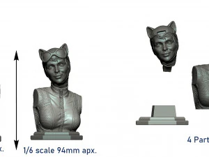 STL CATWOMAN BUST 3D PRINT 3D Print Model