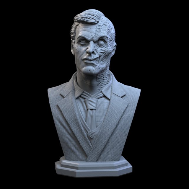 STL TWO FACES BUST 3D PRINT 3D-printmodel .c4d .max .obj .3ds .fbx .stl .blend 