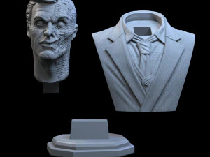 STL TWO FACES BUST 3D PRINT 3D Print Model