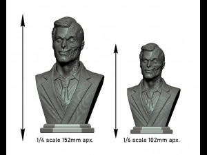 STL TWO FACES BUST 3D PRINT 3D-printmodel