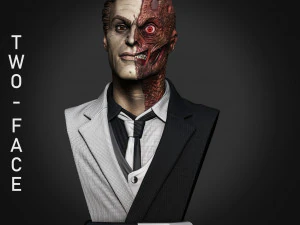 STL TWO FACES BUST 3D PRINT 3D Print Model