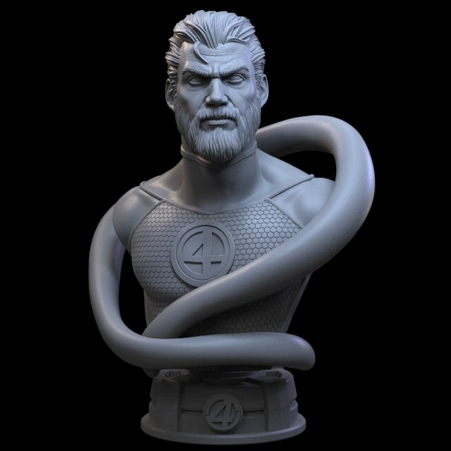 STL MISTER FANTASTIC FOUR BUST 3D PRINT 3D प्रिंट मॉडल .c4d .max .obj .3ds .fbx .stl .blend 