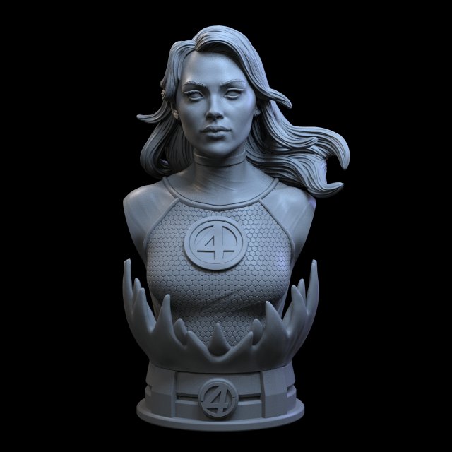 STL INVISIBLE WOMAN FANTASTIC FOUR BUST 3D PRINT 3D Принт Модель .c4d .max .obj .3ds .fbx .stl .blend 