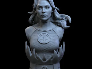 STL MULHER INVIS&Iacute;VEL QUATRO FANT&Aacute;STICOS BUSTO 3D Modelo de Impressão 3D