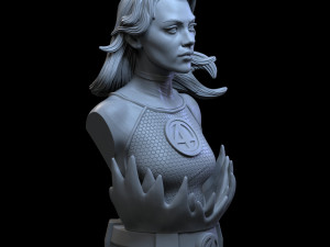 STL INVISIBLE WOMAN FANTASTIC FOUR BUST 3D PRINT 3D Принт Модель