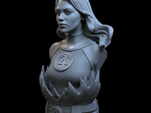 STL INVISIBLE WOMAN FANTASTIC FOUR BUST 3D PRINT 3D Принт Модель