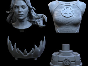 STL INVISIBLE WOMAN FANTASTIC FOUR BUST 3D PRINT 3D Принт Модель
