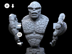 STL THING FANTASTIC FOUR BUST 3D PRINT 3D Print Model