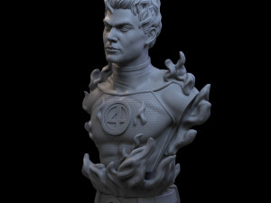 STL HUMAN TORCH FANTASTIC FOUR BUST 3D PRINT 3D Принт Модель