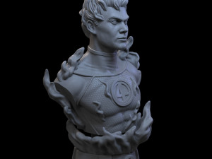 STL HUMAN TORCH FANTASTIC FOUR BUST 3D PRINT 3D Принт Модель