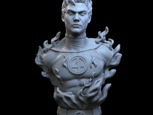 STL HUMAN TORCH FANTASTIC FOUR BUST 3D PRINT 3D Принт Модель