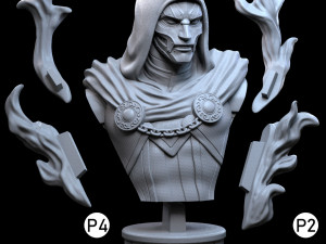 STL DOCTOR DOOM FANTASTIC FOUR BUST 3D PRINT 3Dプリントモデル