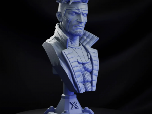 STL GAMBIT X- MEN BUST 3D PRINT 3D Baskı Modeli