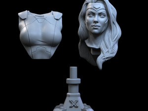 STL JEAN X- MEN BUST 3D PRINT Modello di stampa 3D